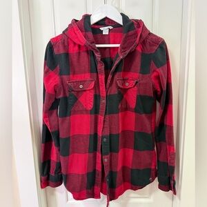 Ripzone Apex Plaid Hooded Flannel Shirt | Size M
